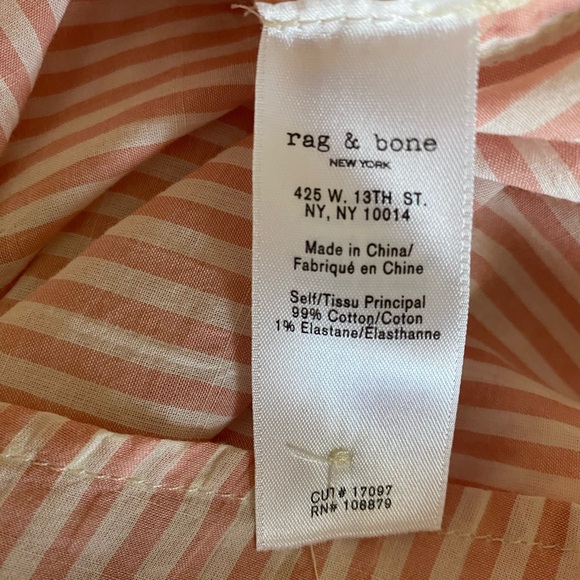 Rag & Bone Peach and White Striped Shirt Size Large - Picture 16 of 16